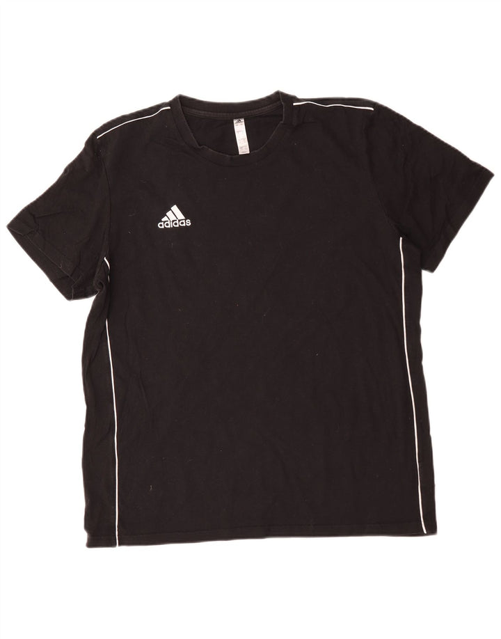Мужская футболка Adidas Top большого размера из хлопка черного цвета