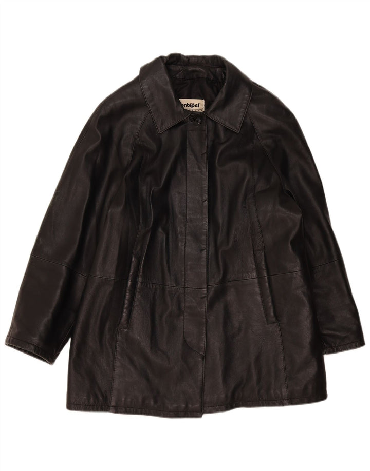 Женское кожаное пальто свободного кроя Conbipel IT 44 Medium Black