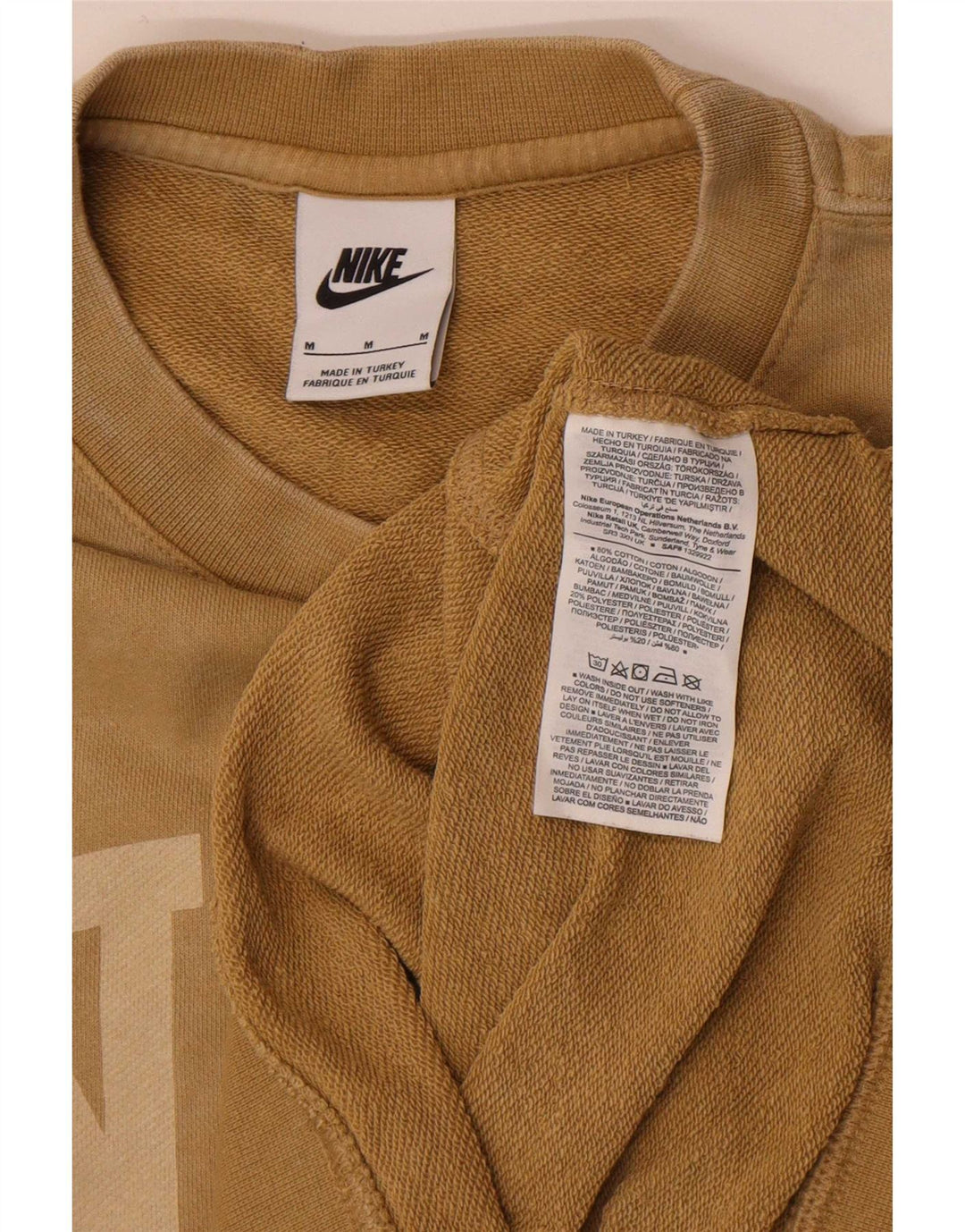 Мужской свитшот с рисунком Nike, хлопковый джемпер среднего коричневого цвета