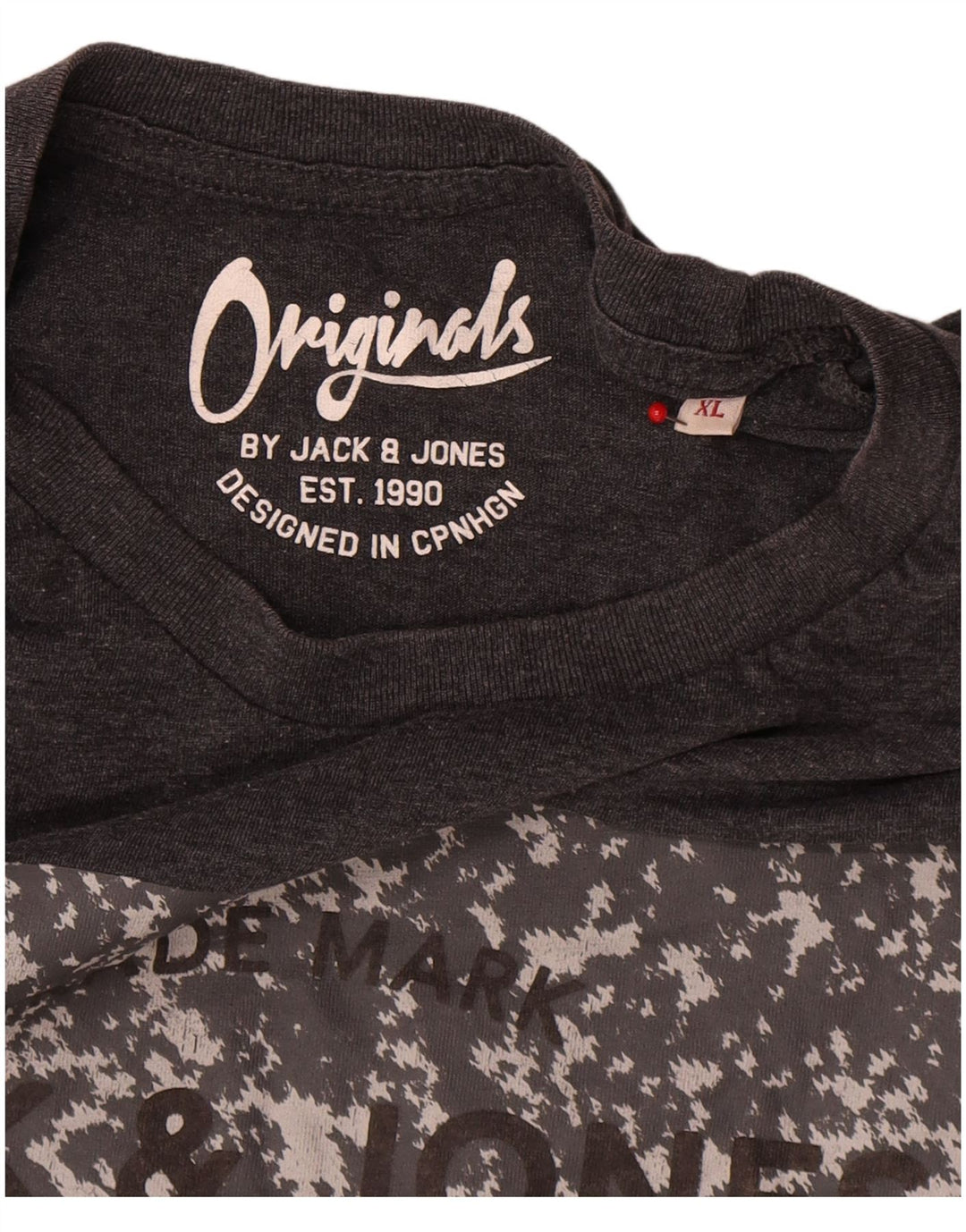 Мужская футболка с рисунком Jack & Jones Top XL, серый хлопок