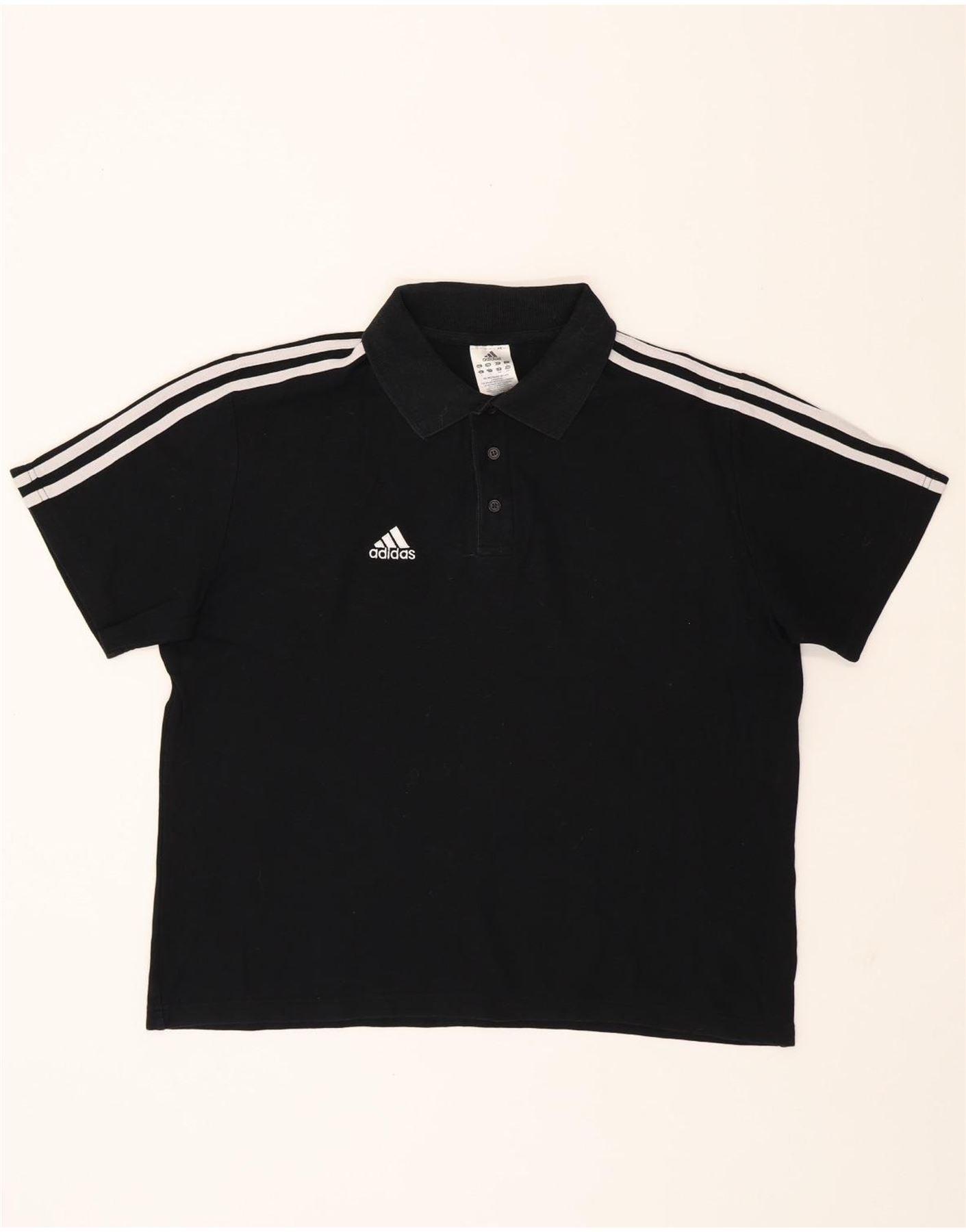 ADIDAS Mens Polo Shirt Large Black Cotton Vintage Adidas and Second-Hand Adidas from Messina Hembry 