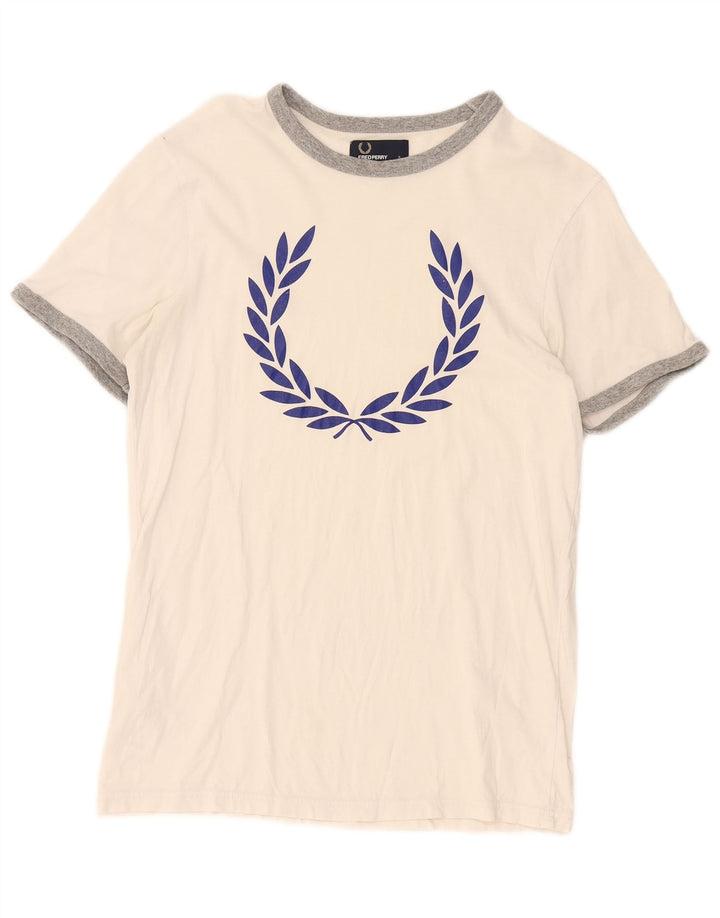 Мужская футболка с рисунком Fred Perry, маленький белый хлопок