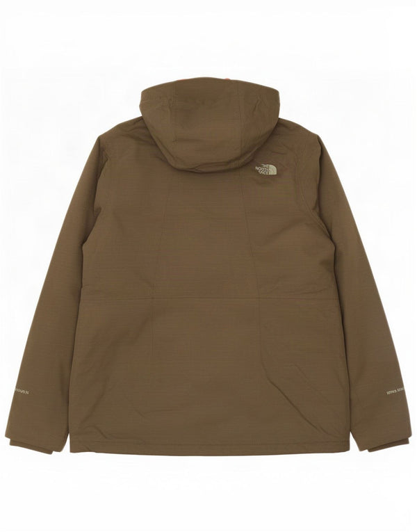 Женская стеганая куртка с капюшоном The North Face UK 16, большой нейлон цвета хаки