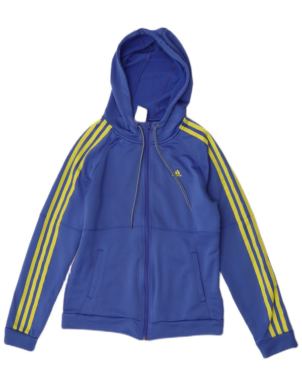 Женский свитер с капюшоном на молнии Adidas UK 8/10, маленький синий полиэстер