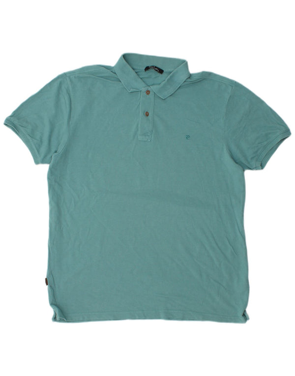 Pierre Cardin Mens Polo Shirt Large Turquoise Cotton