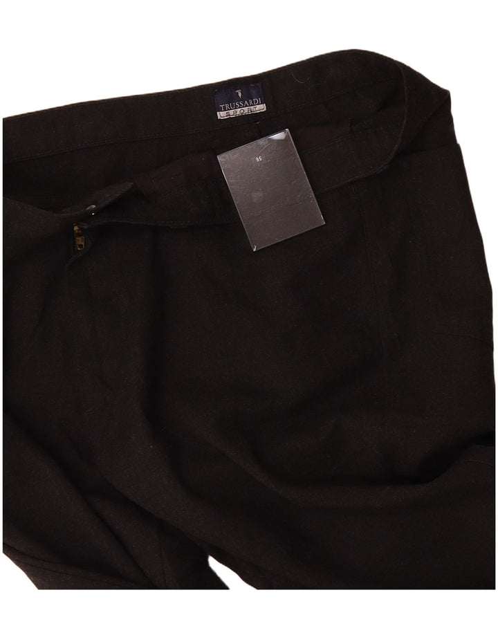 TRUSSARDI Mens Straight Casual Trousers W36 L32 Grey