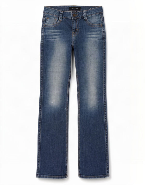 Женские джинсы Bootcut Calvin Klein, размер США 4, маленький размер W29 L31, синий хлопок