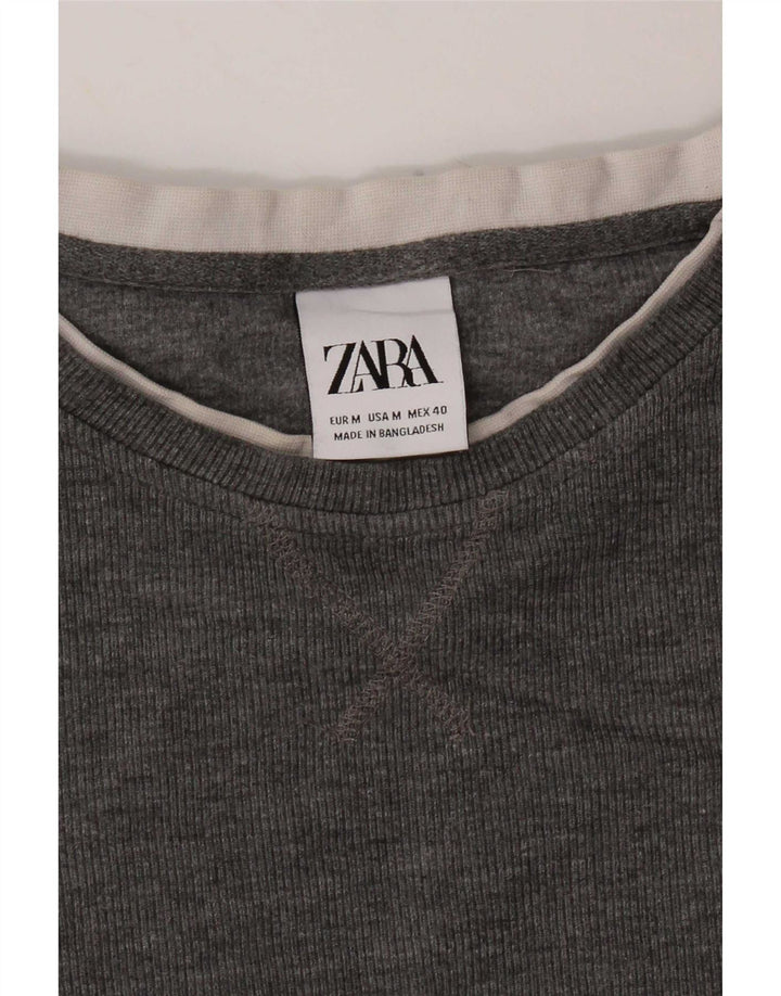 Женский топ Zara с длинным рукавом UK 12, средний серый