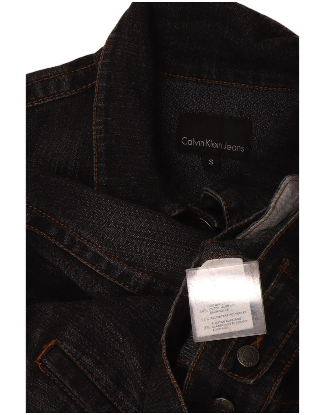 Женская укороченная джинсовая куртка Calvin Klein UK 10, маленькая серая, хлопок