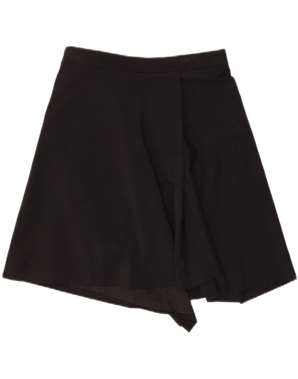 ANGELA MELE Womens Wrap Skirt IT 44 Medium W30 Black Wool