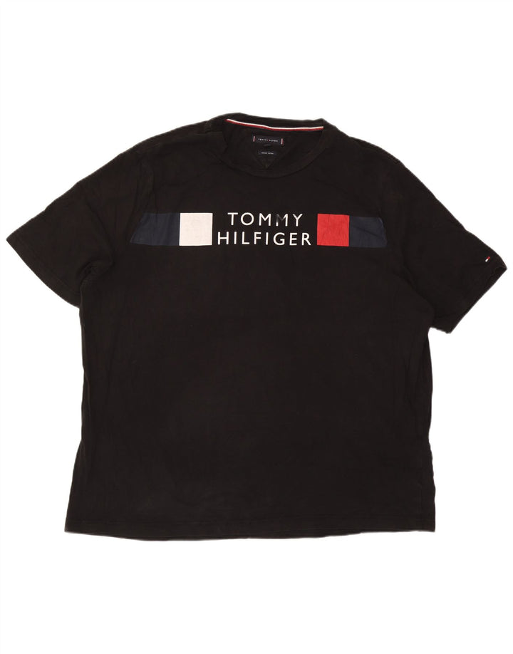TOMMY HILFIGER Мужская футболка с рисунком 3XL, черный хлопок