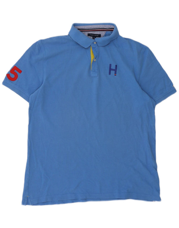 Мужская рубашка-поло с рисунком Tommy Hilfiger XL, синяя, хлопок