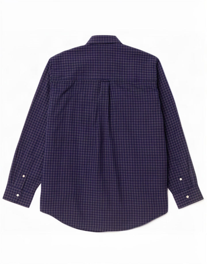 Мужская рубашка Chaps Easy Care XL, темно-синяя клетка, хлопок