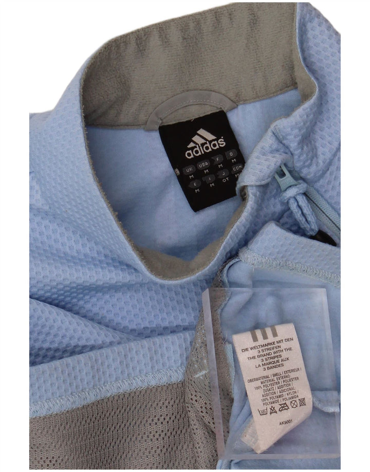 ADIDAS Womens Climalite Zip Neck Pullover Tracksuit Top UK 14 Medium Blue