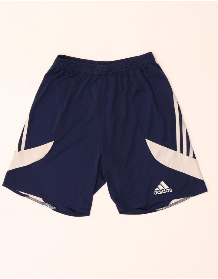Мужские спортивные шорты Adidas Climalite, маленькие, темно-синие, полиэстер с цветными блоками