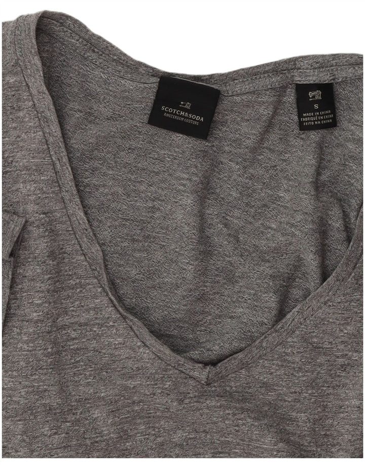 SCOTCH & SODA Mens T-Shirt Top Small Grey Flecked Cotton