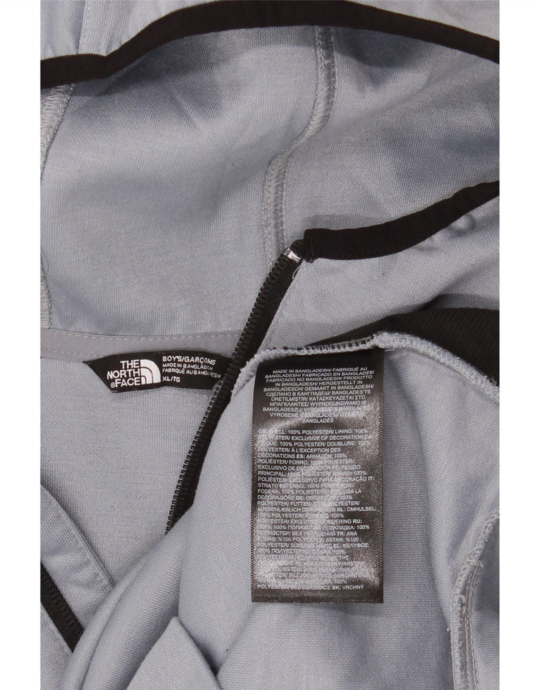 THE NORTH FACE Джемпер с капюшоном и воротником-молнией для мальчиков, 14–15 лет, размер XL, серый