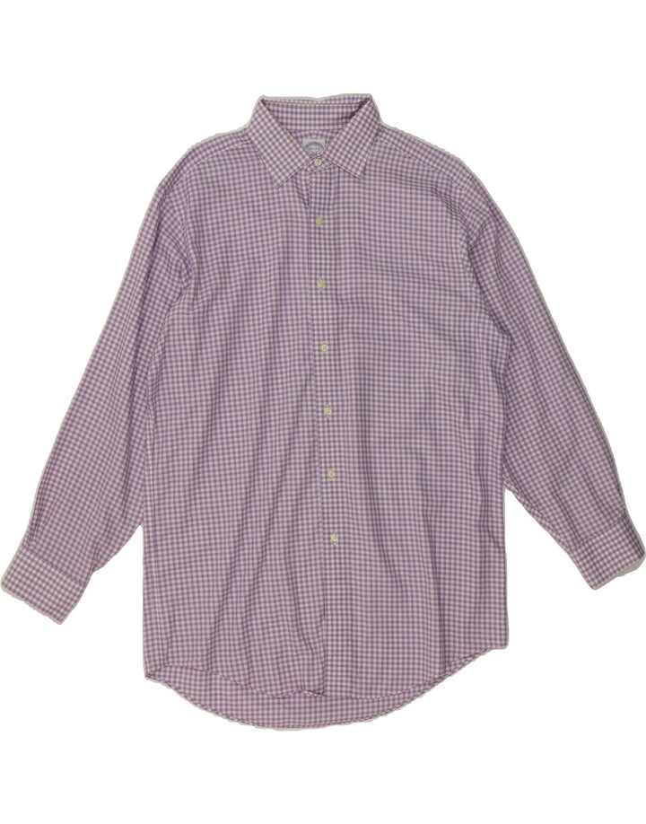 BROOKS BROTHERS Mens 346 Regular Fit Shirt Size 15 1/2 Medium Purple Check Vintage Brooks Brothers and Second-Hand Brooks Brothers from Messina Hembry 