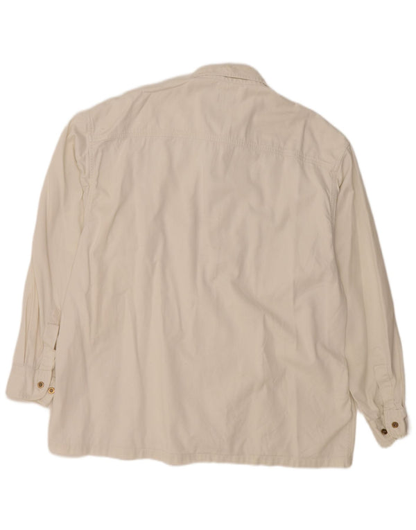 Мужская джинсовая рубашка Berto Lucci XL, белый хлопок