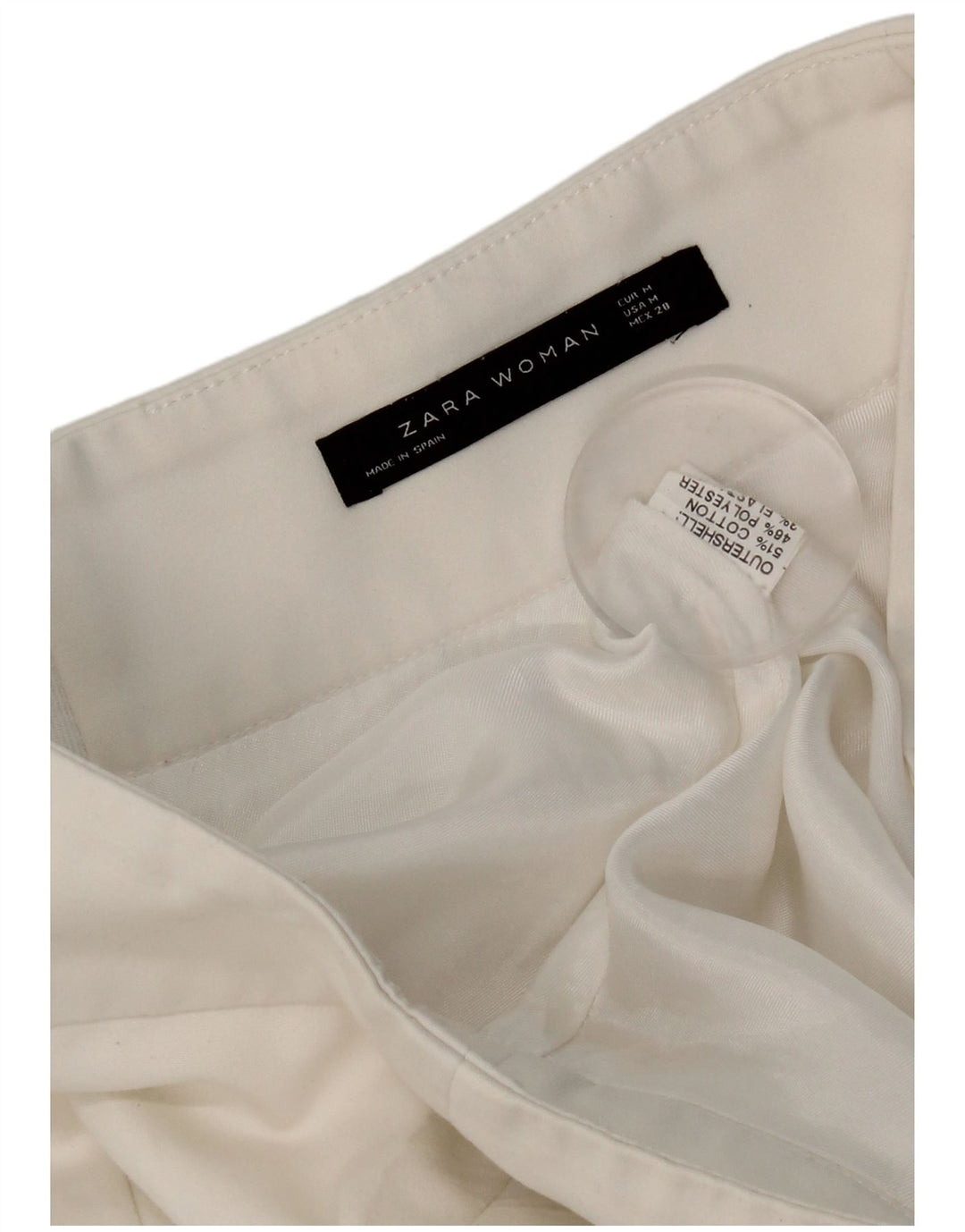 Женская мини-юбка Zara Medium W28, белый хлопок