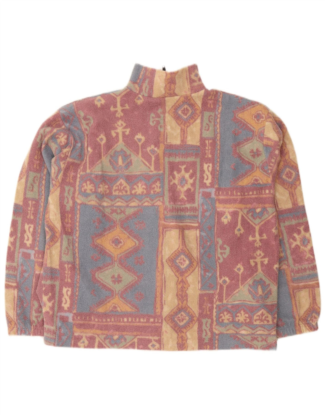 Винтажная женская флисовая куртка UK 16, большой разноцветный полиэстер с геометрическим рисунком