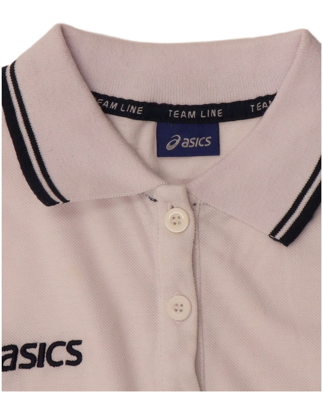 ASICS Womens Polo Shirt UK 12 Medium White Cotton