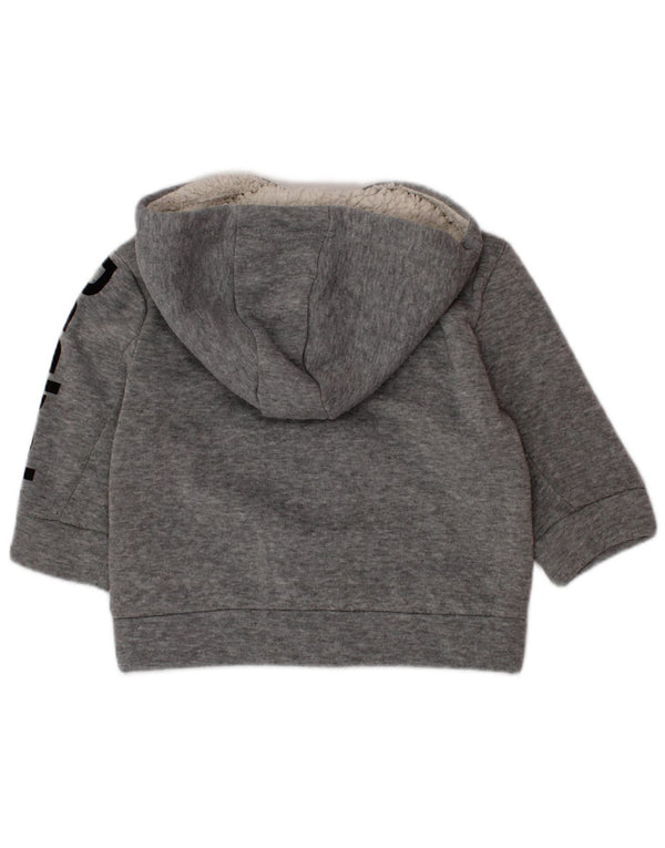 Свитер с капюшоном REEBOK на молнии с графическим рисунком для мальчиков 9–12 месяцев, серый полиэстер