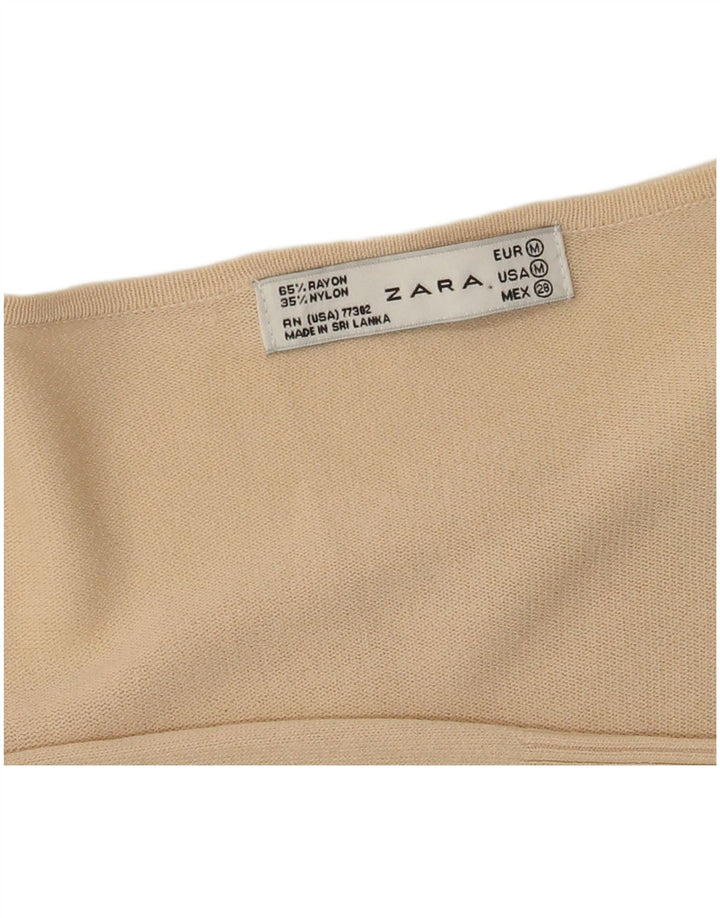 Женский кардиган с запахом Zara UK 12, средний бежевый вискоза