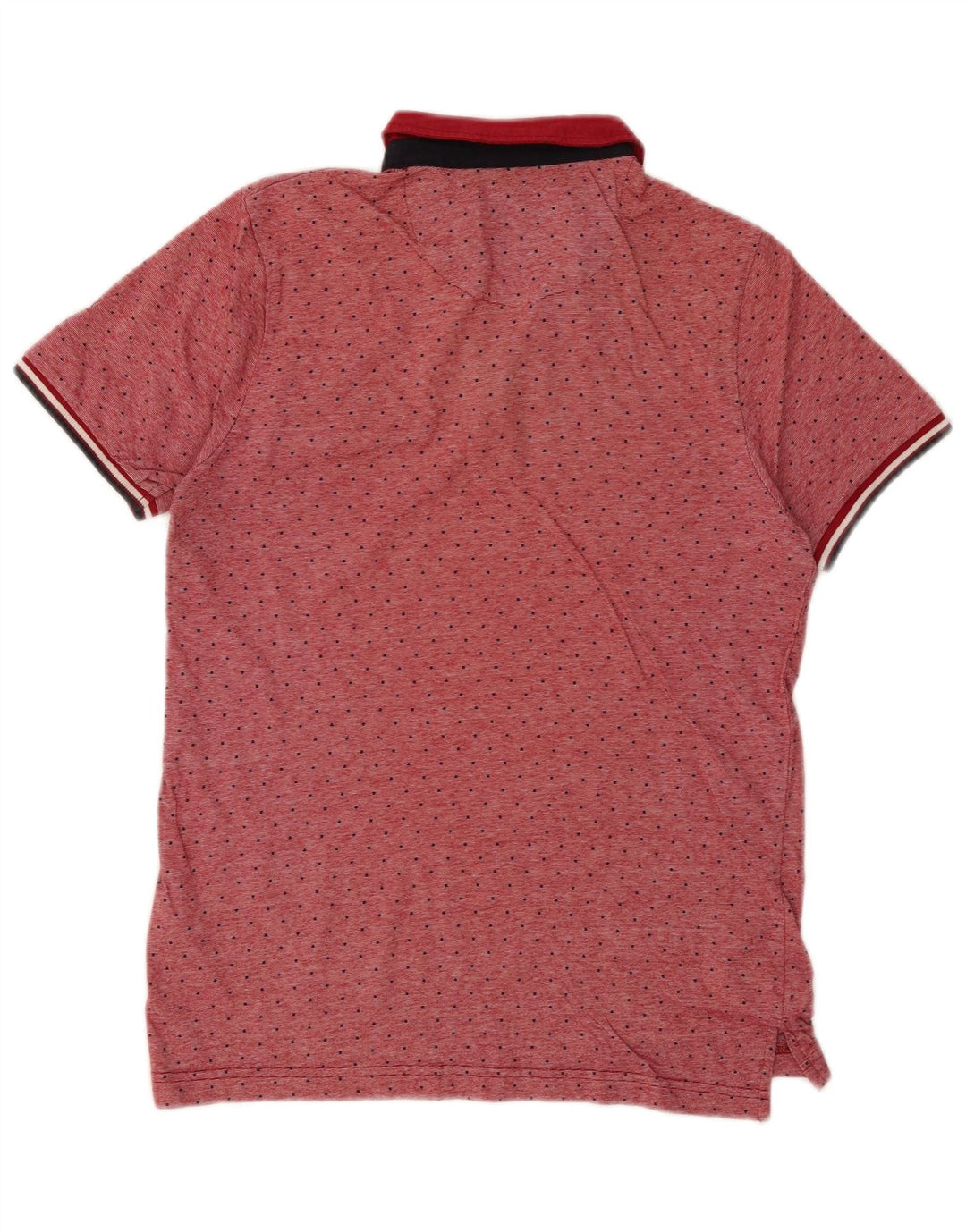 LE SHARK Mens Polo Shirt Small Red Polka Dot Cotton