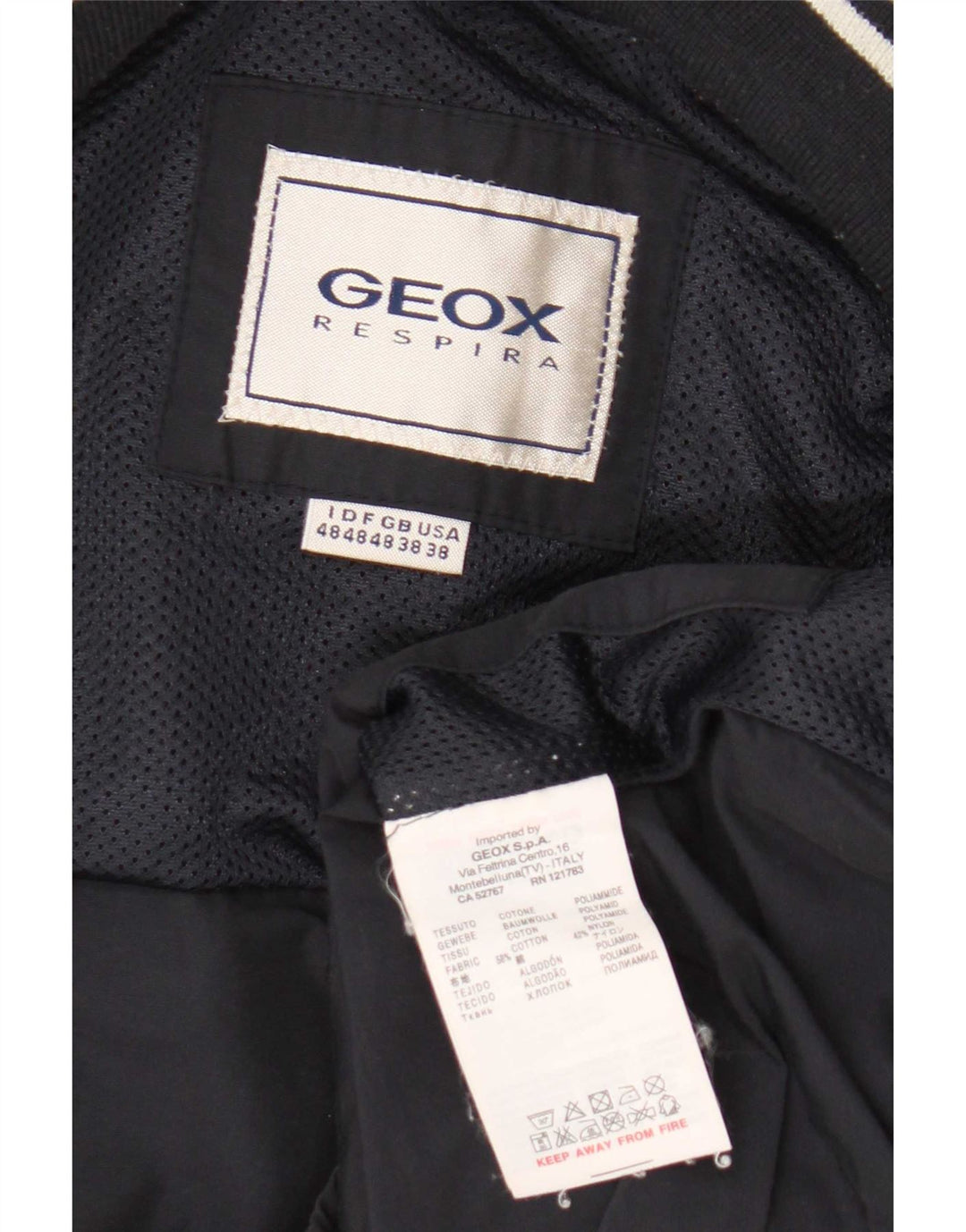 Мужская куртка-бомбер Geox UK 38, средний темно-синий, хлопок