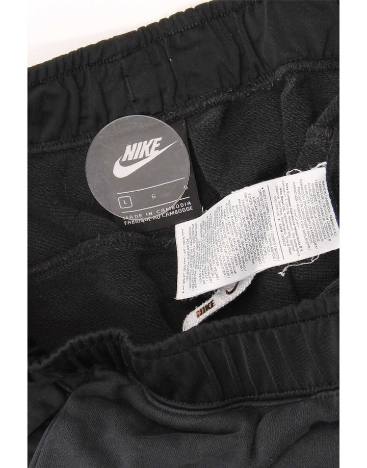 Мужские спортивные шорты Nike, большие черные хлопковые шорты с цветными блоками