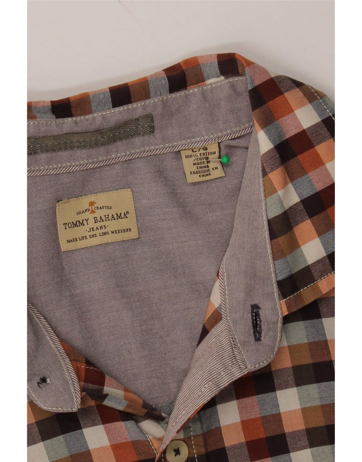 TOMMY BAHAMA Mens Shirt Large Multicoloured Check Cotton Vintage Tommy Bahama and Second-Hand Tommy Bahama from Messina Hembry 