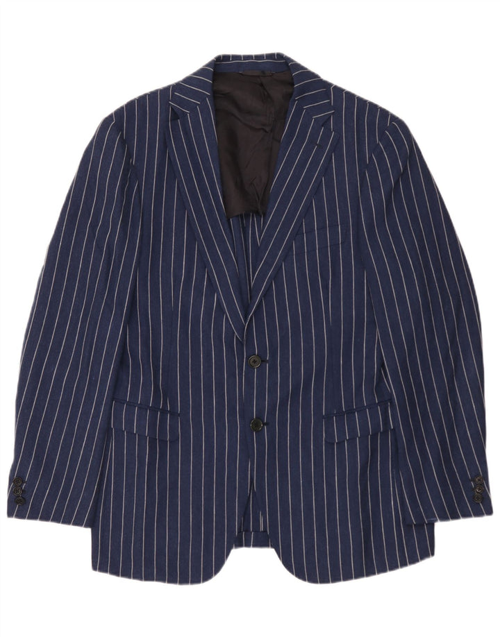 Мужской пиджак Burberry с 2 пуговицами IT 48, средний темно-синий в тонкую полоску, шерсть
