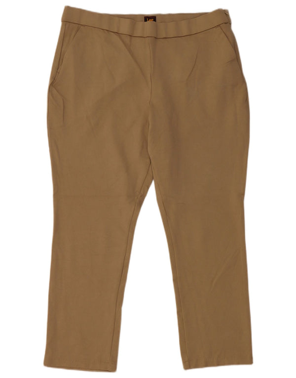 Женские узкие укороченные брюки LEE США 14 XL W36 L25 Бежевый вискоза