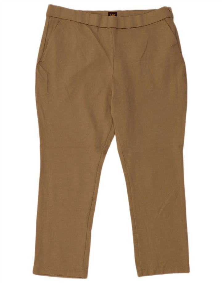 Женские узкие укороченные брюки LEE США 14 XL W36 L25 Бежевый вискоза