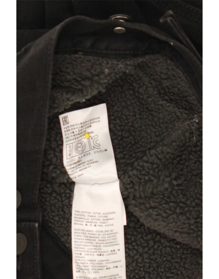 Мужская джинсовая куртка шерпа Levi's UK 36, маленькая, черный хлопок