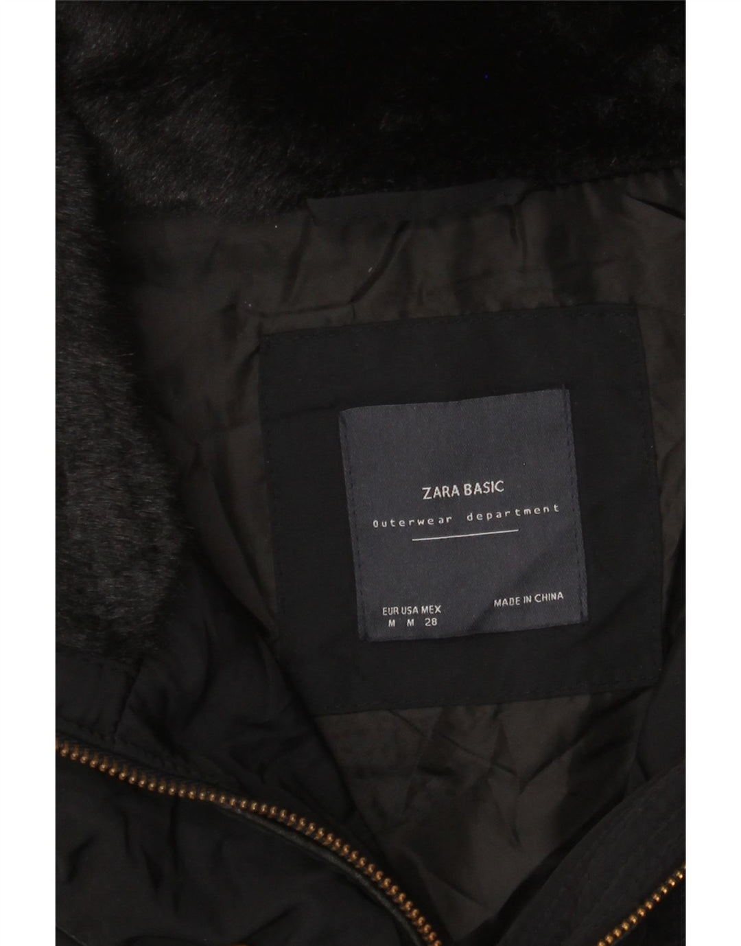 Женское стеганое пальто Zara UK 14, средний черный