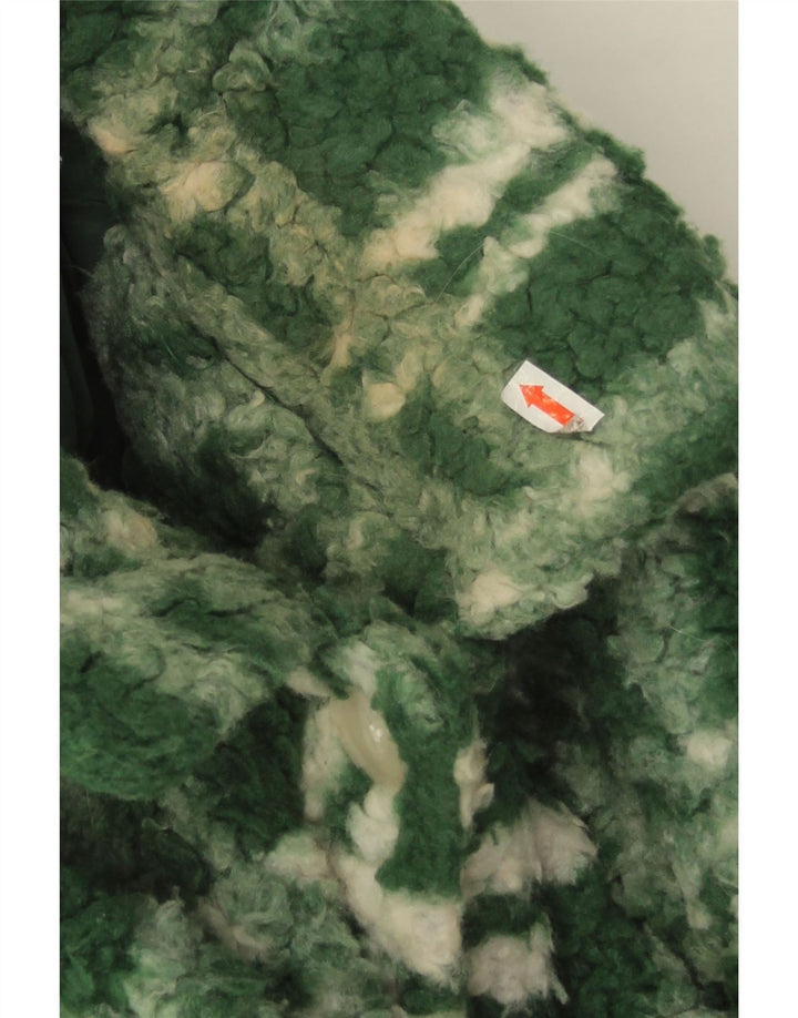 Женская флисовая куртка оверсайз Zara UK 14, полиэстер в зеленую клетку большого размера