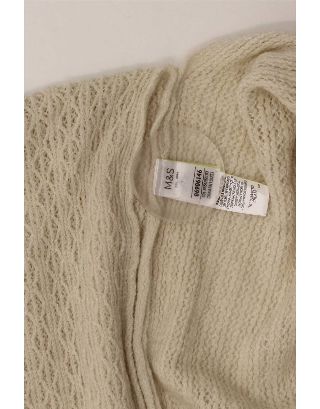 Женский свитер-кардиган пончо Marks & Spencer, один размер, белый акрил