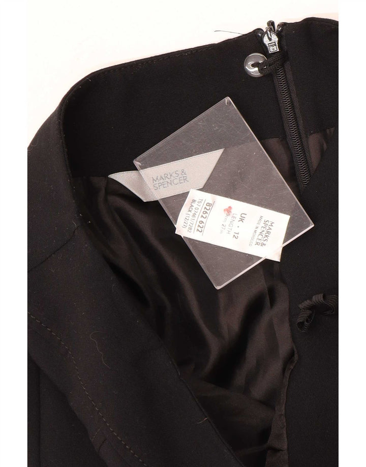 Женская прямая юбка Marks & Spencer UK 12, средний W30, черный полиэстер