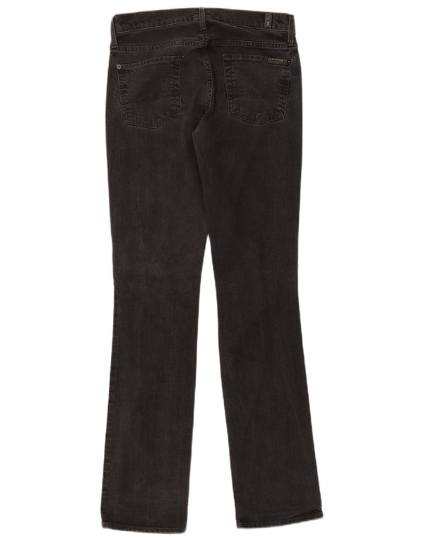 Женские прямые джинсы 7 For All Mankind W26 L31, черный хлопок