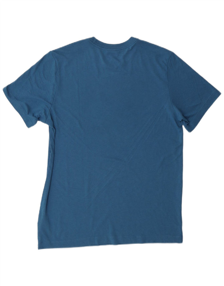 Мужская футболка NIKE Dri Fit с графическим рисунком, верх среднего синего цвета из полиэстера