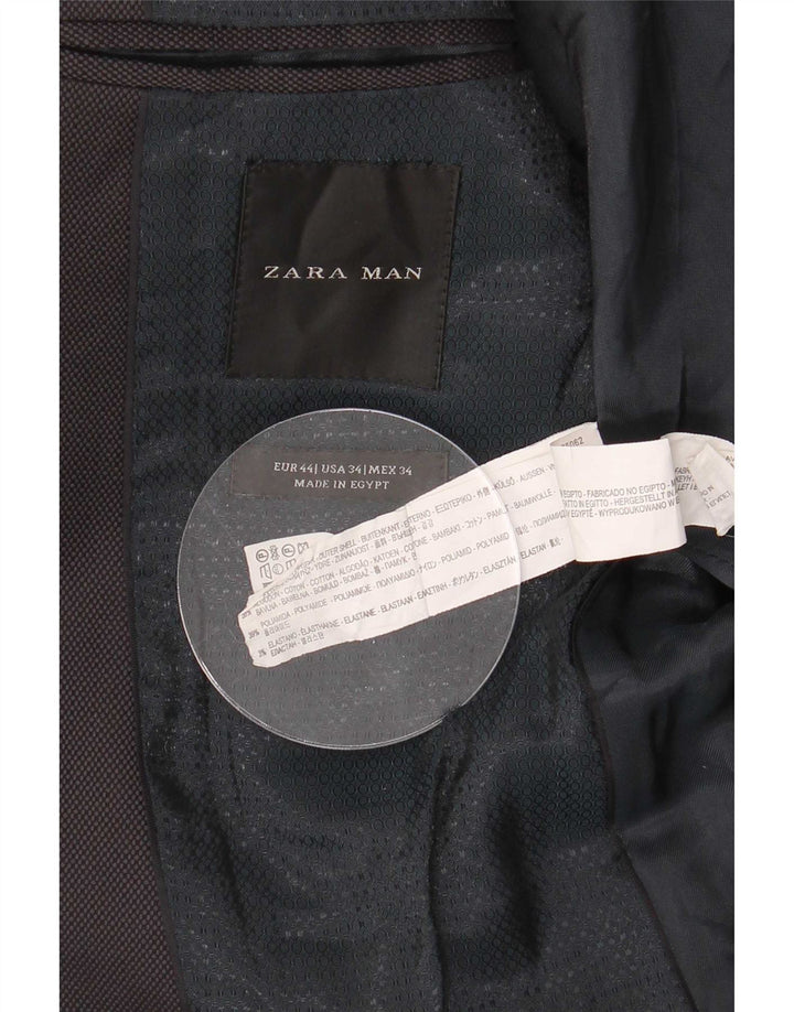 Мужской пиджак Zara на 2 пуговицах EU 44 XS, серый хлопок