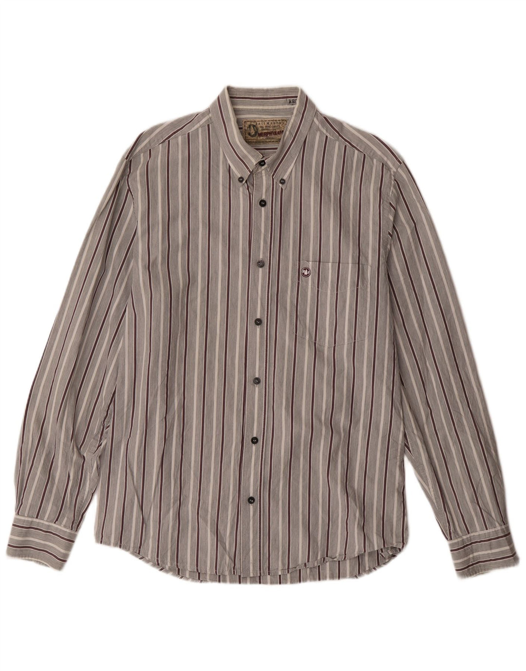 Мужская рубашка стандартного кроя Murphy & Nye XL серая в полоску