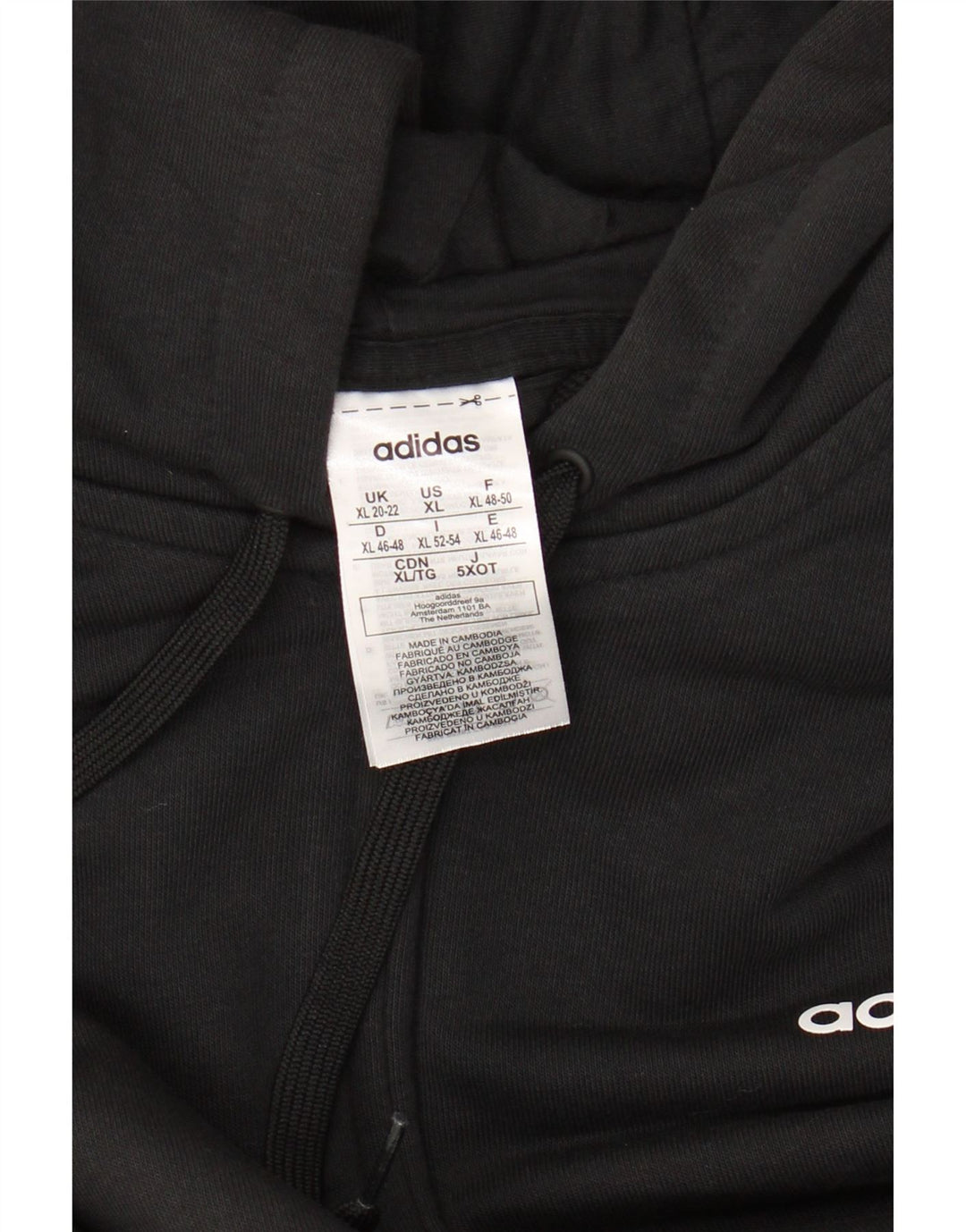 Женский свитер с капюшоном на молнии ADIDAS UK 20/22 XL, черный хлопок