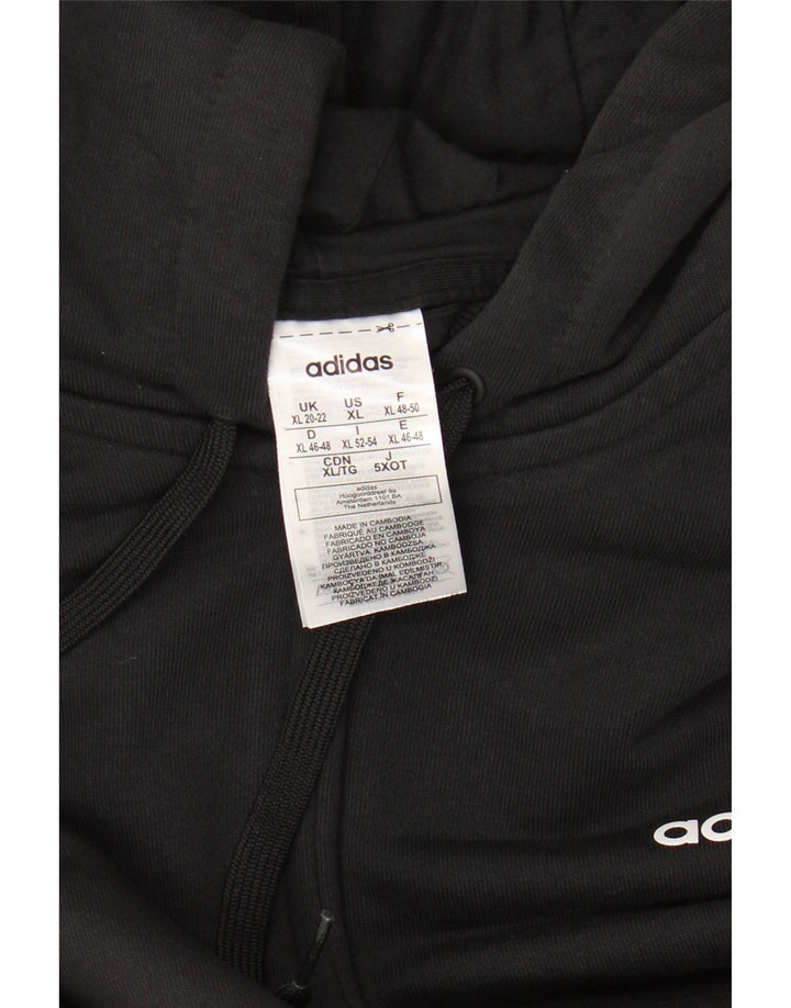 Женский свитер с капюшоном на молнии ADIDAS UK 20/22 XL, черный хлопок