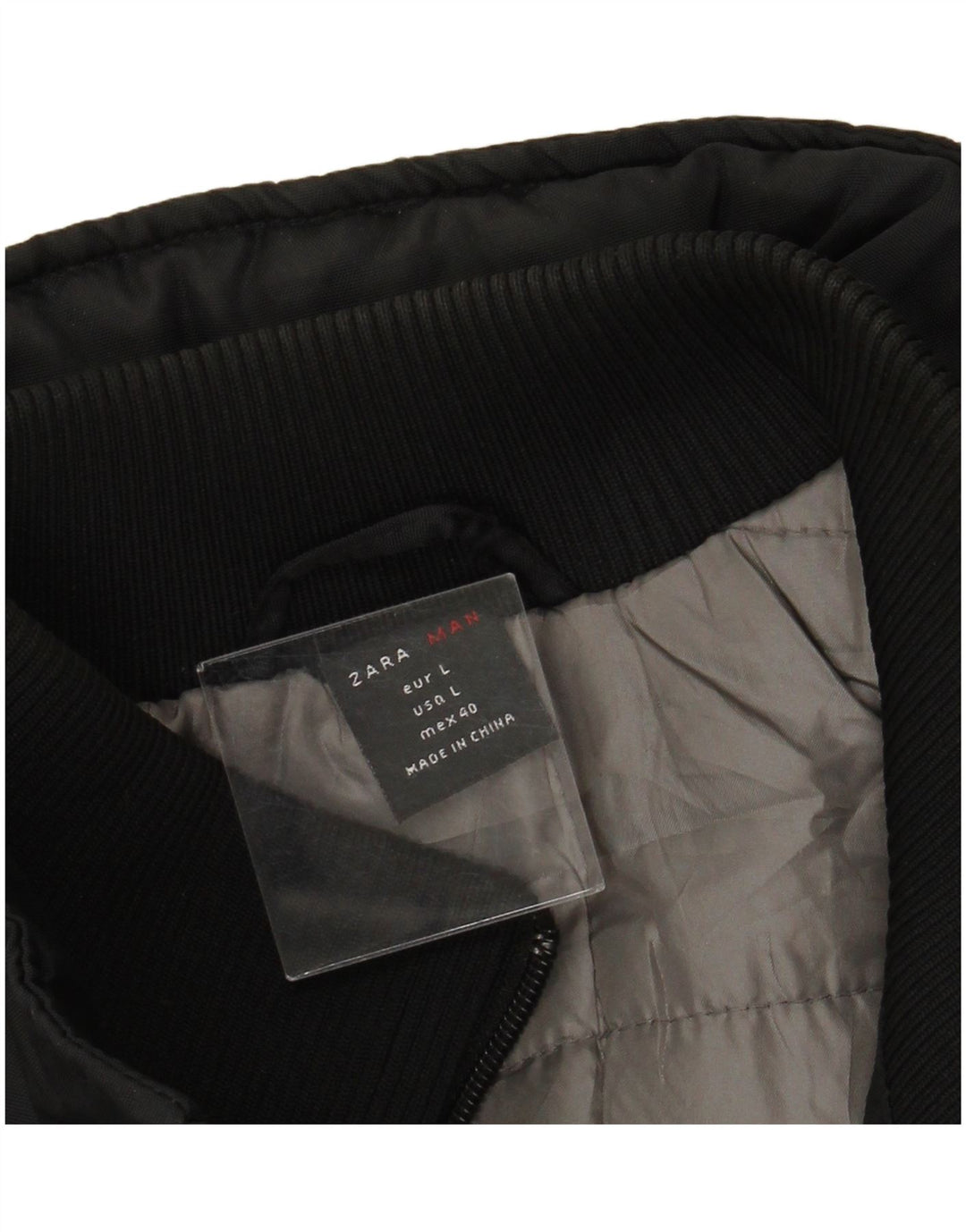 Мужская куртка-бомбер ZARA UK 40, большой черный нейлон