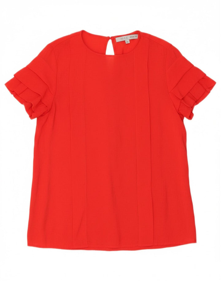 ZARA Womens Blouse Top UK 12 Medium Red Vintage Zara and Second-Hand Zara from Messina Hembry 