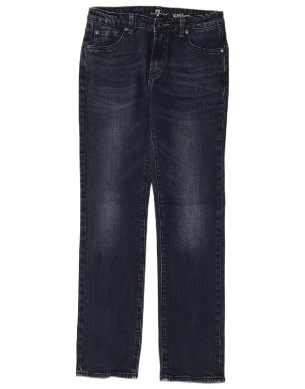 Женские прямые джинсы 7 For All Mankind UK 14 Medium W28 L28 Темно-синие