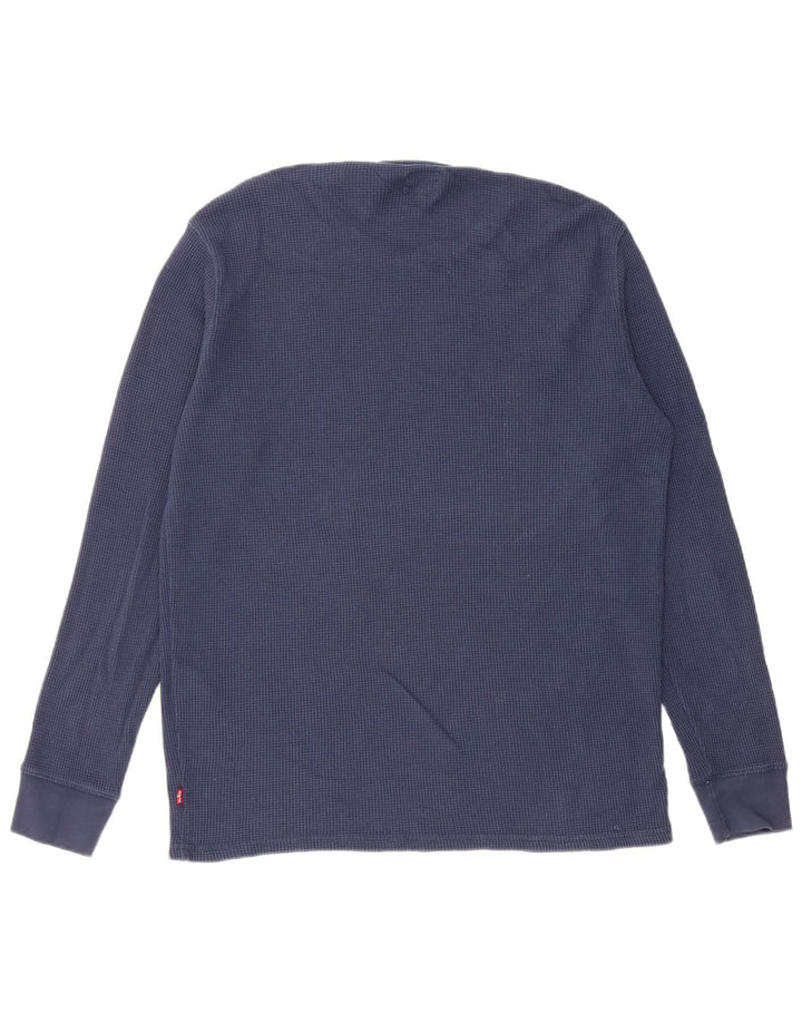Мужской топ Levi's с длинным рукавом, маленький темно-синий, хлопковый